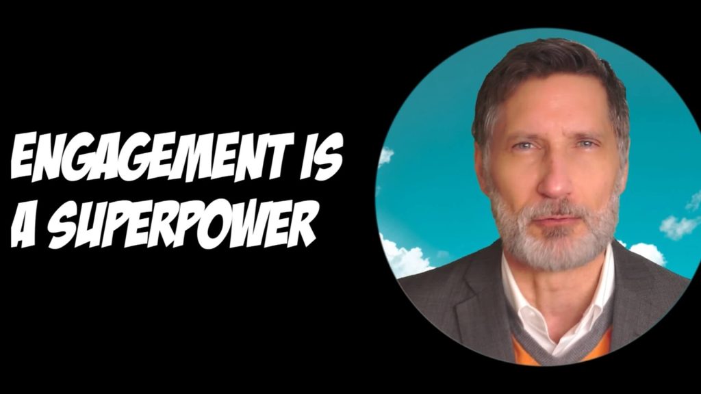 Screenshots of Roger presenting virtually (keynote on screen, audience visible)