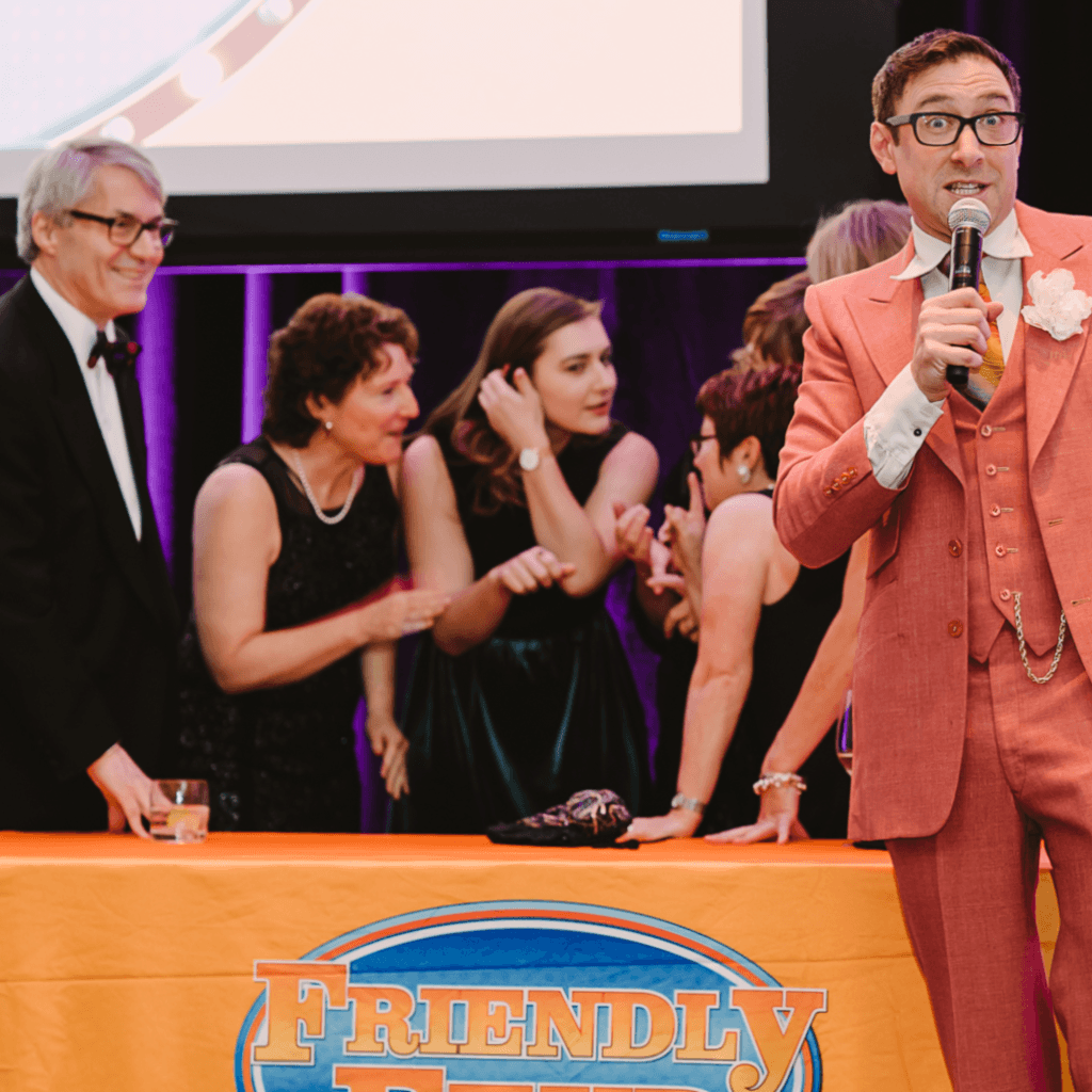 Family-Feud-Stefano-and-engaged-team-corporate team building, keynote speakers and emcees, Vancouver