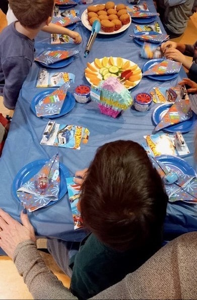 Child birthday party celebration Birthday Box give-back team building