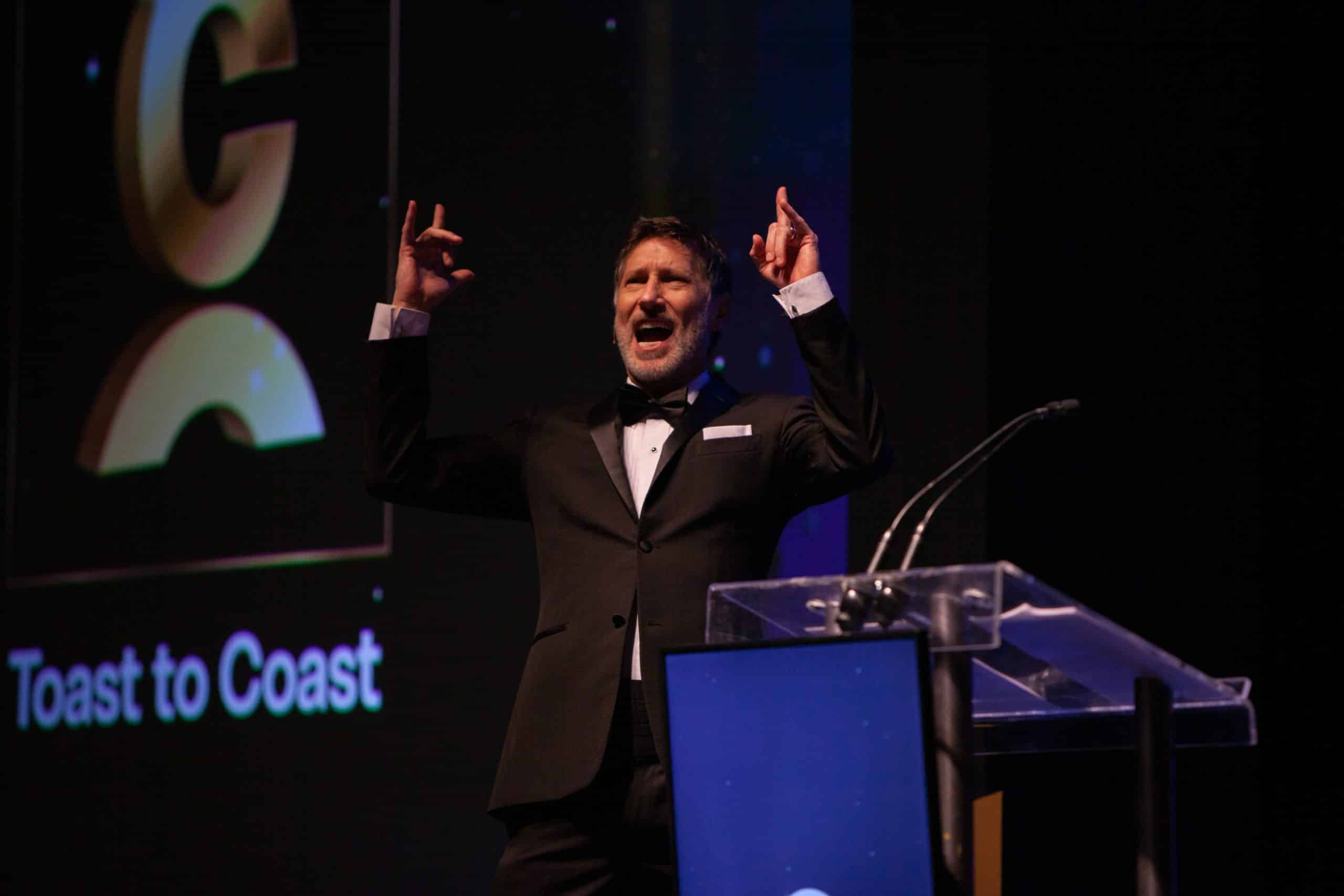 Roger hosts the Coast to Coast corporate event