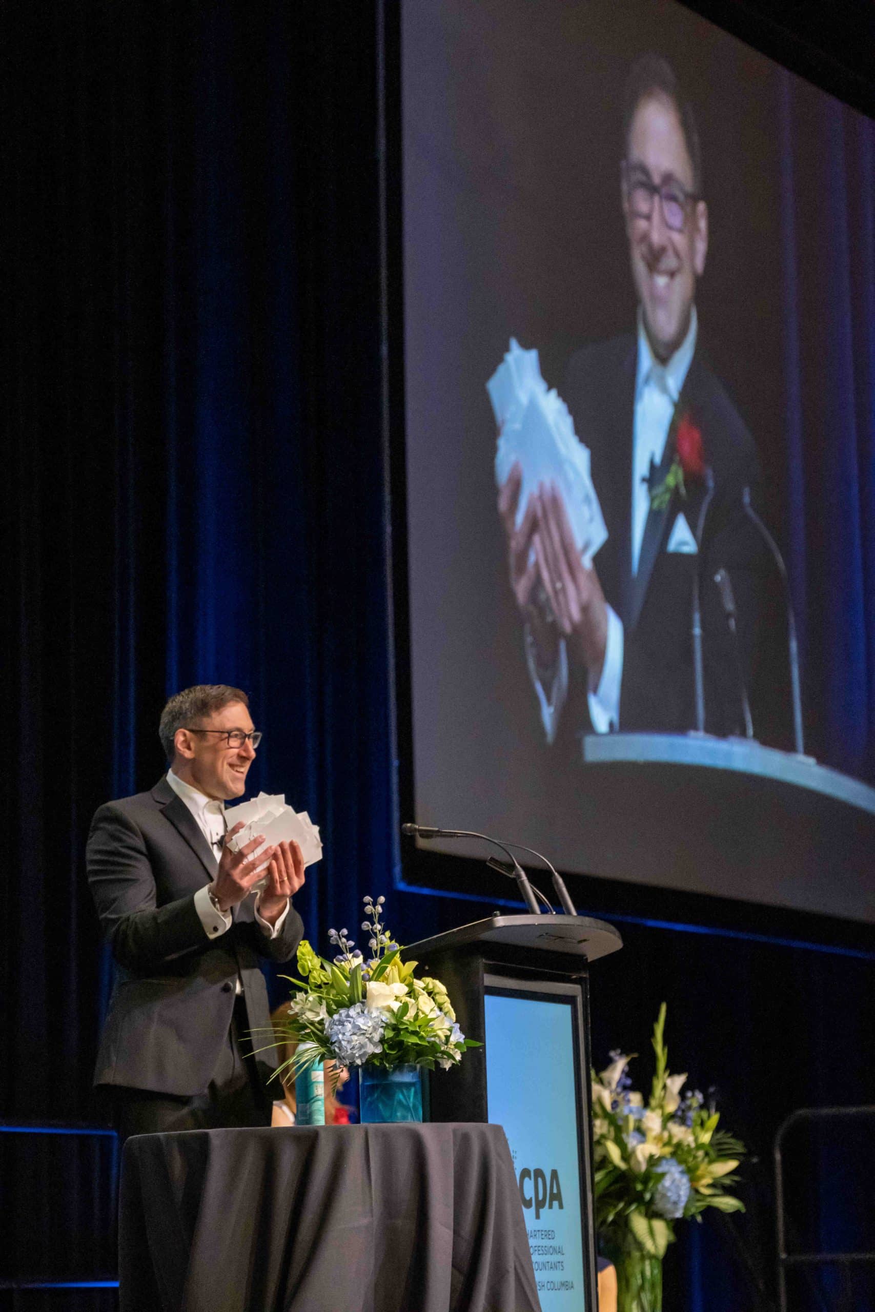 Stefano emcees the CPABC Convocation, May 2023