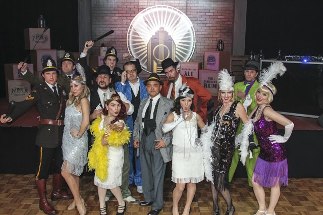 Costumed performers on the floor at the 2014 EA staff party