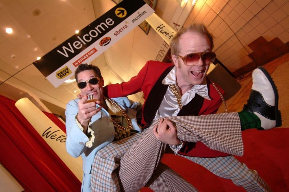 The 'Fritz and Ditz' roving character duo entertains guests