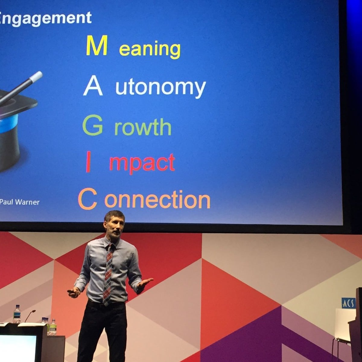 Roger keynotes his MAGIC engagement framework on stage at IBTM World