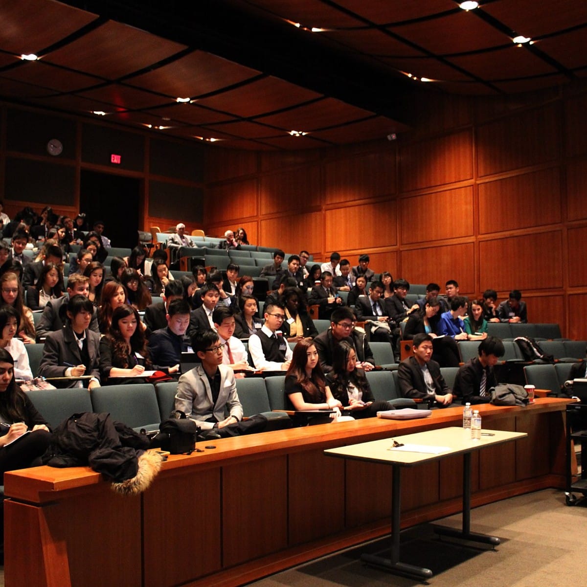 The audience settles into a university lecture theatre ahead of Roger's keynote