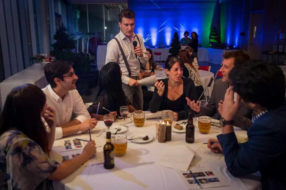 Teams compete during a pub-style POP Trivia night