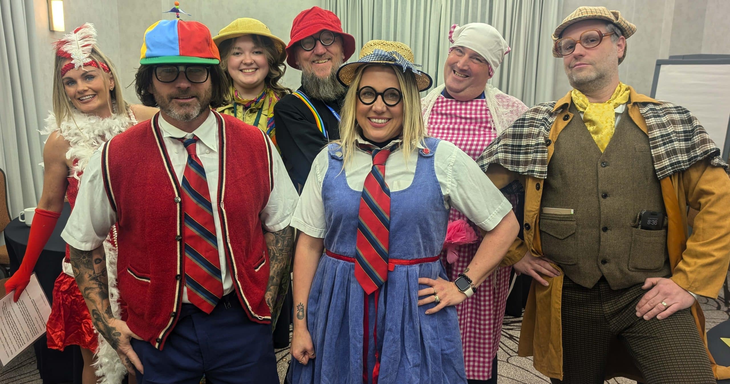 The suspects line up during a 2025 Murder YOU Mystery event