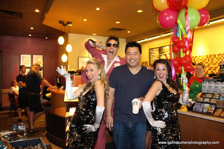 The Prize Patrol team surprises employees with prizes