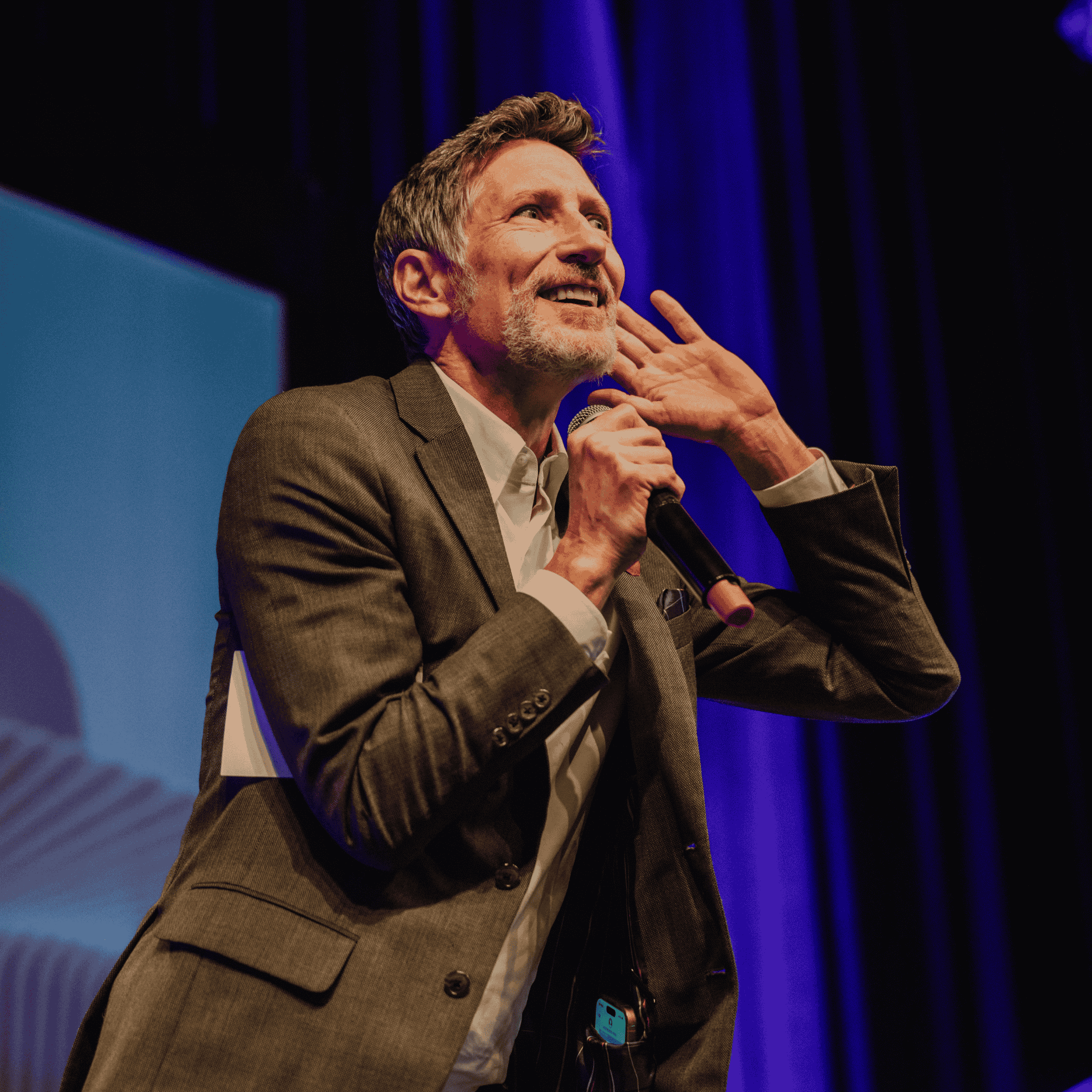 Roger hosts the BCAA Leadership Summit on stage
