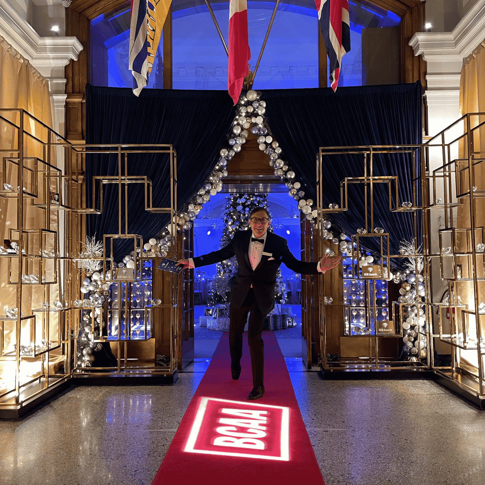 Stefano emcees the BCAA event red carpet