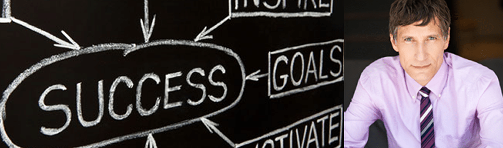 Roger Haskett headshot alongside a Success-Goals-Motivate chalkboard graphic